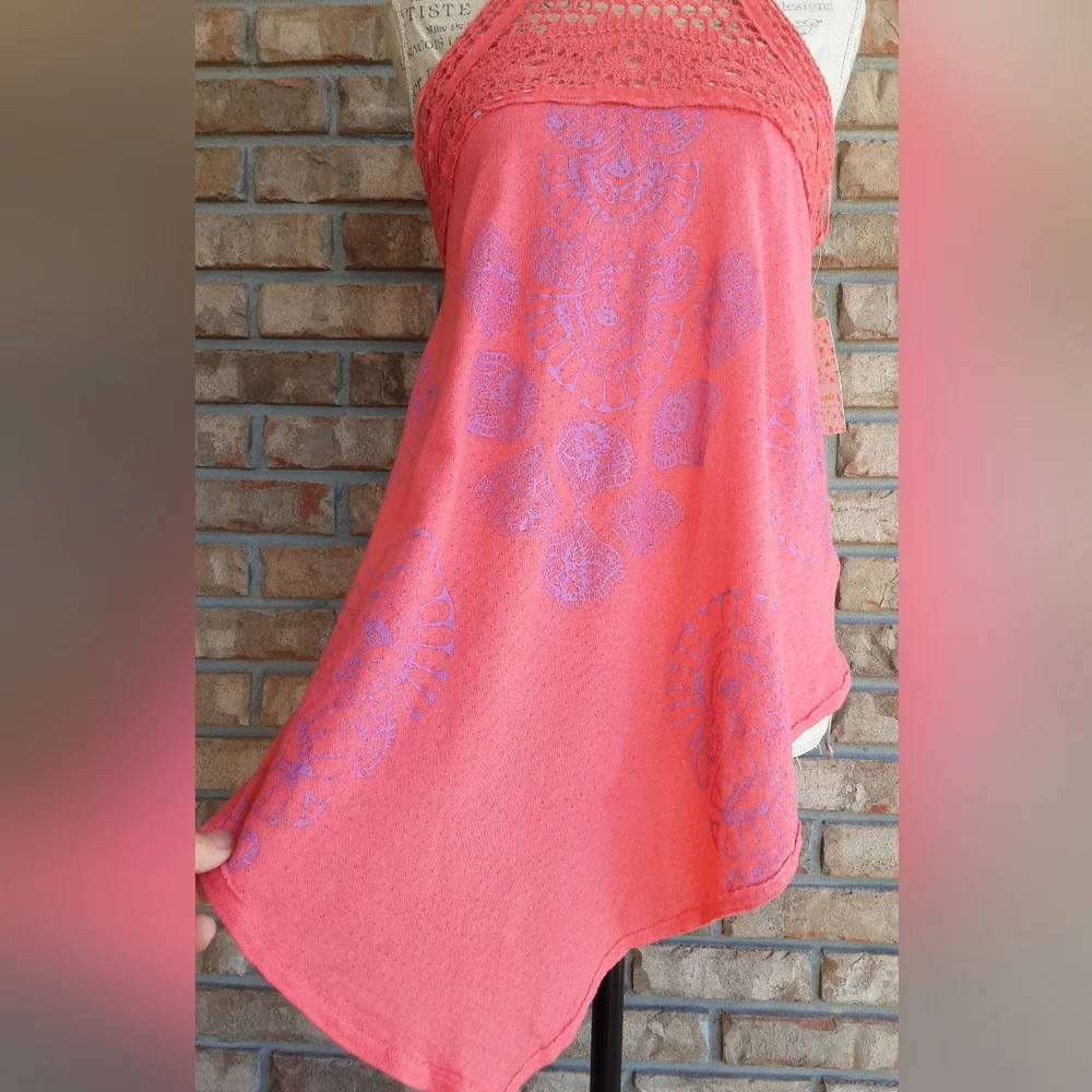 Free People NWT Printed Mandolin Tank in Poppy OB781235.